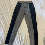 Adika gray / black color blocking jeans