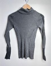 Philosophy Shirt Womens Turtleneck Ribbed Gray Sweater Size Small