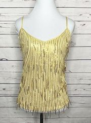 NWT Zeagoo Gold Dripping Sequins Tank Top Size Large