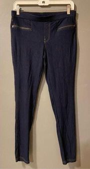 Hue Pants Dark Wash Pull On Skinny Stretch Ankle Jeggings M