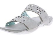 JBU by Jambu Dove Grey Sandals Womens 7.5 M Wildflower Vegan Leather Laser Cut