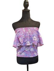 Bobi BLACK NWT small Strapless floral top