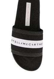STELLA MCCARTNEY Striped logo band slide sandals 7 / 37