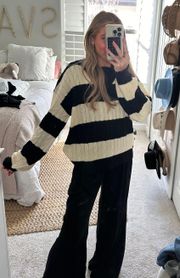 Amazon Cable Knit Striped Sweater