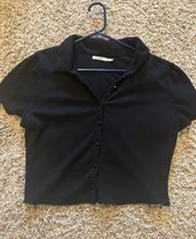 black button up crop top