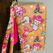NEW Betsey Johnson Cowboy Cowgirl Boots Skull Hat Cow Skulls WALLET Wristlet NWT