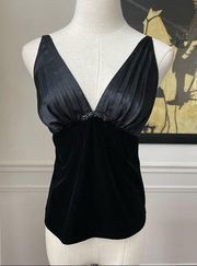 Vintage Neiman Marcus Y2K Velvet Satin Cami Top XS