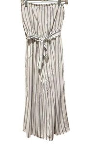 Aqua women’s striped wide legs jumpsuit size S