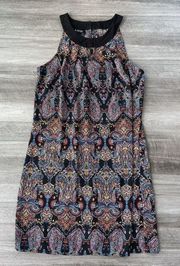 A Byer Black Paisley A-Line Mini Dress Size M Lightweight A1