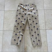 Etcetera NWOT Palm Tree Trousers Cotton Straight