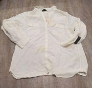 NWT Two By Vince Camuto Ivory Button Down Dress Shirt Size XL