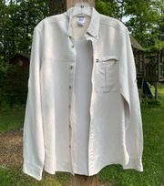 size small beige / cream long sleeve button to top shirt