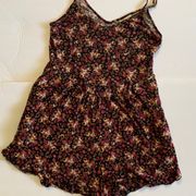 Mimi Chica floral flowers romper Small S black RARE HTF