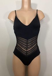 New. Robin Piccone black crochet one piece. Small. Retails $189