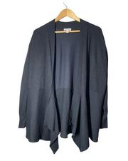 Susan Graver Black Waterfall Open Cardigan Sweater XL QVC