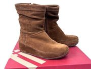 Fitflop Womens 6 Zip Up Crush Boot Brown Suede