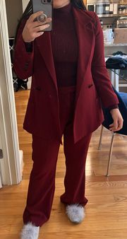 Red Wine Suit Blazer And Pant 