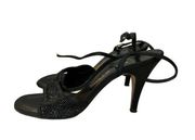 Halston Black Bead Embellished Heels 6.5