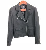 Ralph Ralph Lauren Cropped Wool Peacoat Jacket M Biker Asymmetrical Coat Medium