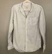 Jachs L Gray stripped button down fitted style shirt