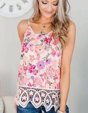 Floral Tank Top Brand Staccato from Pulse Boutique Size Medium NWOT