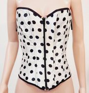 Empire Intimates Bustier REVERSIBLE Polka Dots Print Boned Size 34