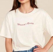 Mate the Label Womens Size Xs The Roxy White Tee Somebody's Darling Cropped Styl