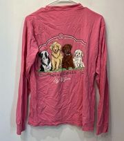 Lily Grace T Shirt Pink long Sleeve Pocket "Squad Goals" Puppies sz small