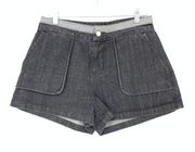 Opening Ceremony Shorts Women's Size 6 Denim Inside Out Flat Front Black Gray