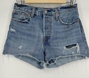 Levi’s  Wedgie Short Cut Offs Jean Shorts Light Wash Button Fly Ripped Size 27