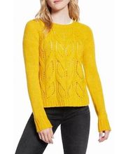 1901 Mustard Yellow Chunky Piontelle Knit Crewneck Pullover Sweater Size L