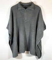 NWT Lane Bryant Circle Half Zip Grey Knit Sweater Size 14-20 Oversized