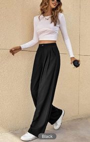 SHEIN Essnce High Waist Plicated Detail Wide Leg Suit Pants