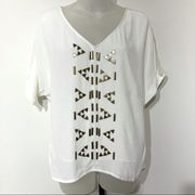 Line & Dot Revolve studs Aztec silk blouse top NEW