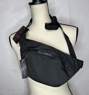 No Boundaries Adjustable Belt Bag Fanny Pack One Size Black Double Zip NEW