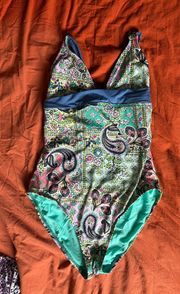 One Piece Swimsuit Floral Design