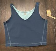 TITLE NINE Tank Top Size Large Blue NWT Laser Cut Mad Dash Sporty Athleisure