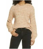 Women's NWT BLANKNYC Ribbed Crewneck Sweater Chunky Toffee Small