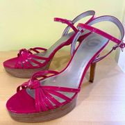 G by GUESS Fuchsia Open Toe Heels 8.5