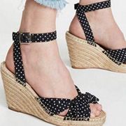 Loeffler Randall Tessa knotted polk dot‎ wedged sandals