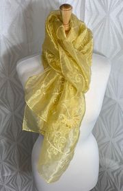 Yellow Embroidered Scarf