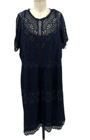 City Chic Dinner Date Dress Navy Blue Lace Plus Size 20