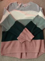 oversized knit striped sweater