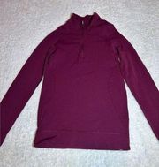 Lululemon  Burgundy Quarter Zip Sweater Size 4‎