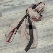 Jessica McClintock Women’s Sheer Shimmery Scarf  Shawl Wrap Pink Red Black Plaid