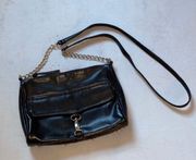 EUC  Black Crossbody Handbag with Silver Hardware