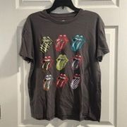 The Rolling Stones  Grey Graphic Band Tee Rock Band 80s Band Tongue Graphic Shirt