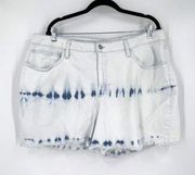 AVA VIV denim shorts tie dye cut off Size 20 plus size 2X hi rise