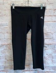 Adidas  capri black legging work out yoga pants Womens Small Wide waist band logo