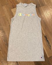 Gray Neon Logo Print Campus Tank Tshirt Dress Size Small